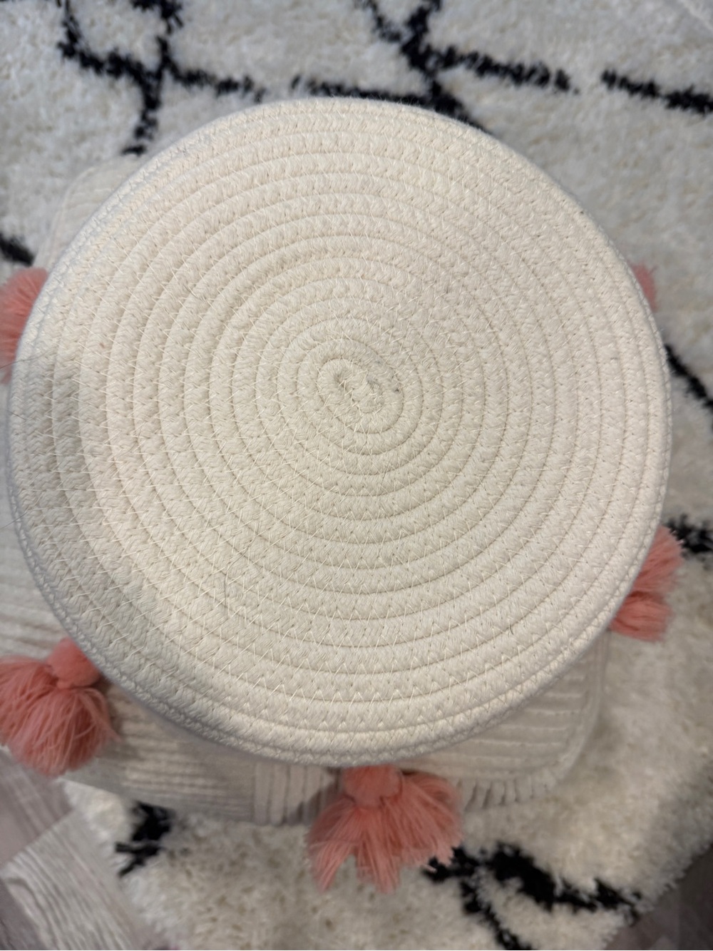 Small Coiled Rope Kids' Basket with Tassels Natural/Rose Pink - Pillowfort™ - Picture 5 of 5